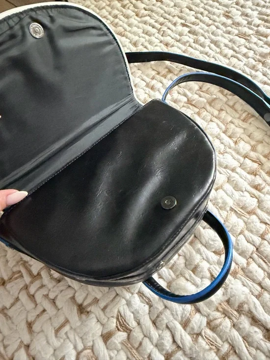 adidas Black Mini Crossbody with White Trefoil and Blue Trim - Picture 16 of 16